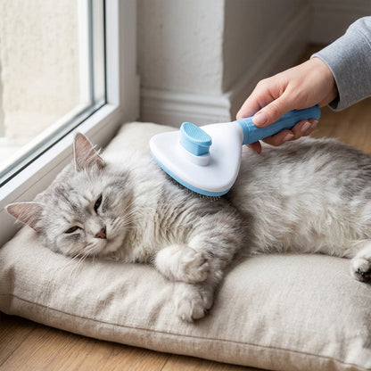 Self-Cleaning Pet Grooming Brush for Dogs, Cats & Bunnies