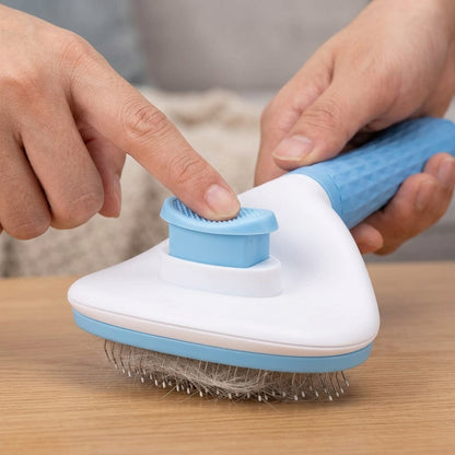 Self-Cleaning Pet Grooming Brush for Dogs, Cats & Bunnies