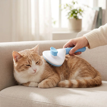 Self-Cleaning Pet Grooming Brush for Dogs, Cats & Bunnies