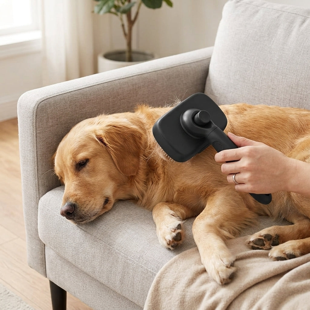 Self-Cleaning Deshedding Brush for Dogs, Cats & Puppies