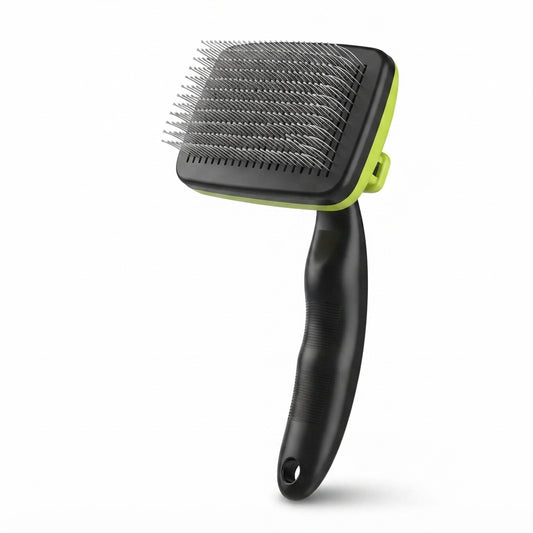 Self-Cleaning Slicker Brush for Dogs & Cats – Gentle Shedding Grooming Tool